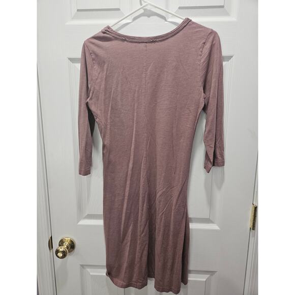 Garnet Hill Pink A-Line Dress Scoop Neck Minimalist Lagom Soft Knit Size XS - Picture 4 of 6
